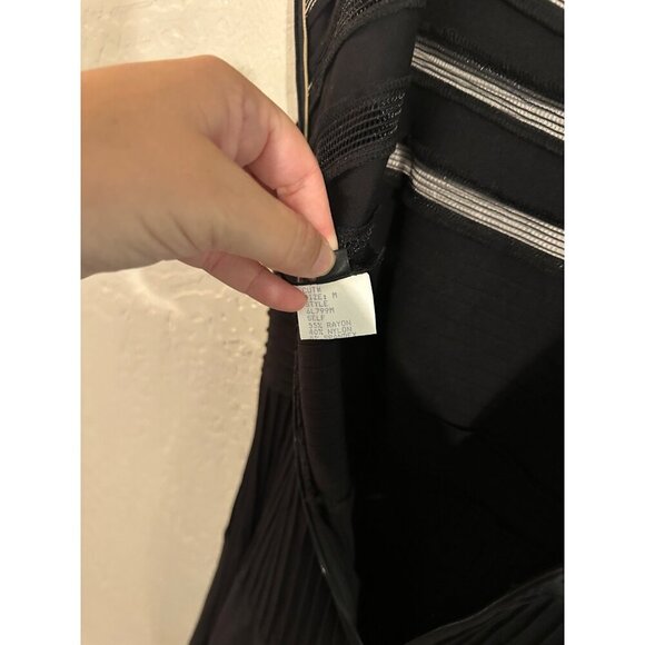 NWT Tadashi Shoji Black Mesh Illusion Cocktail Dress - Picture 12 of 14